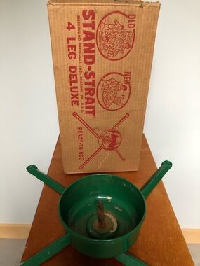 Vintage 1950’s Stand Strait Christmas Tree Stand in Original Box